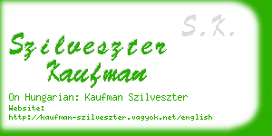 szilveszter kaufman business card